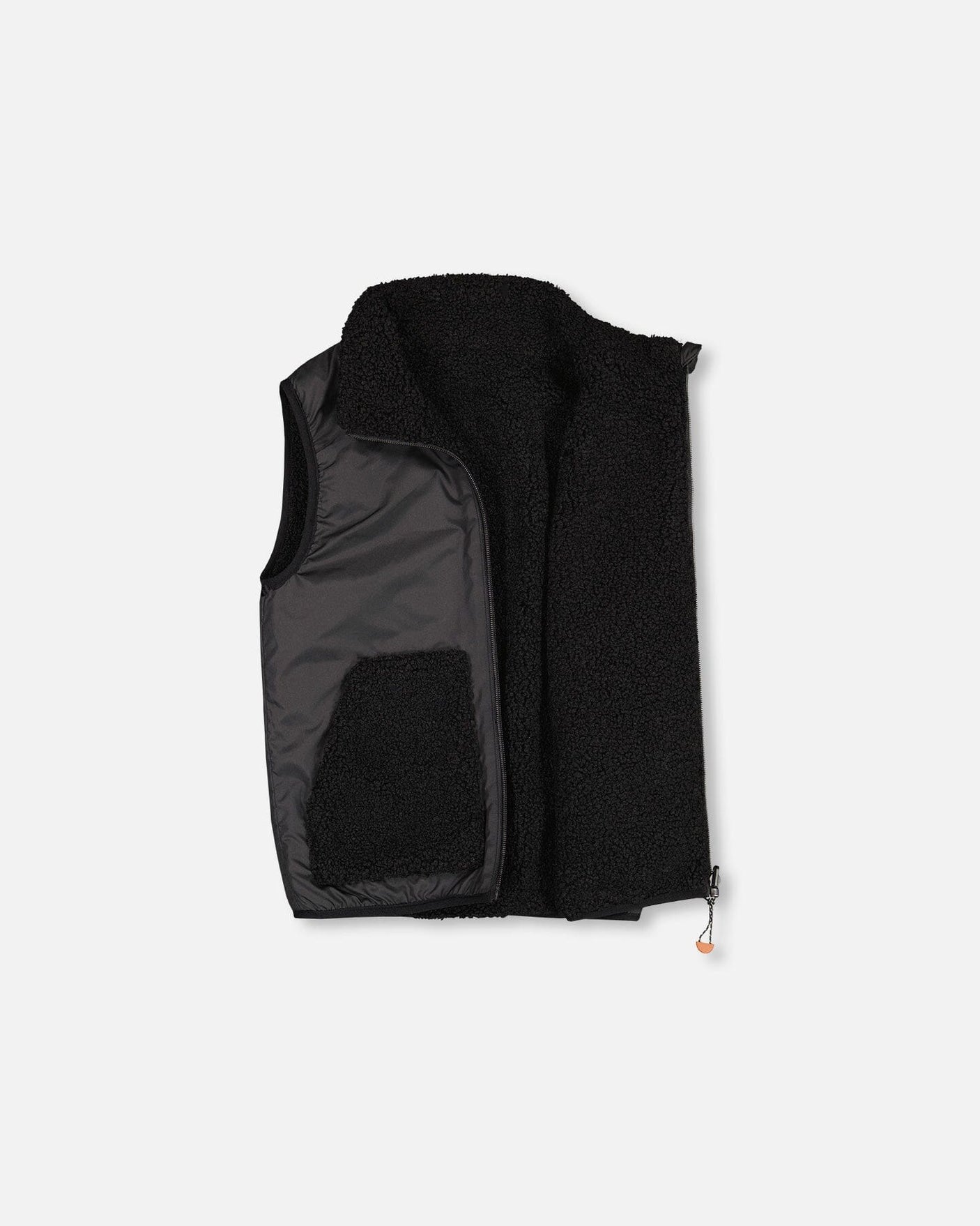 Reversible Sleeveless Jacket Black-3