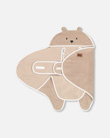 Baby Cocoon Blanket Brown Teddy Bear-1