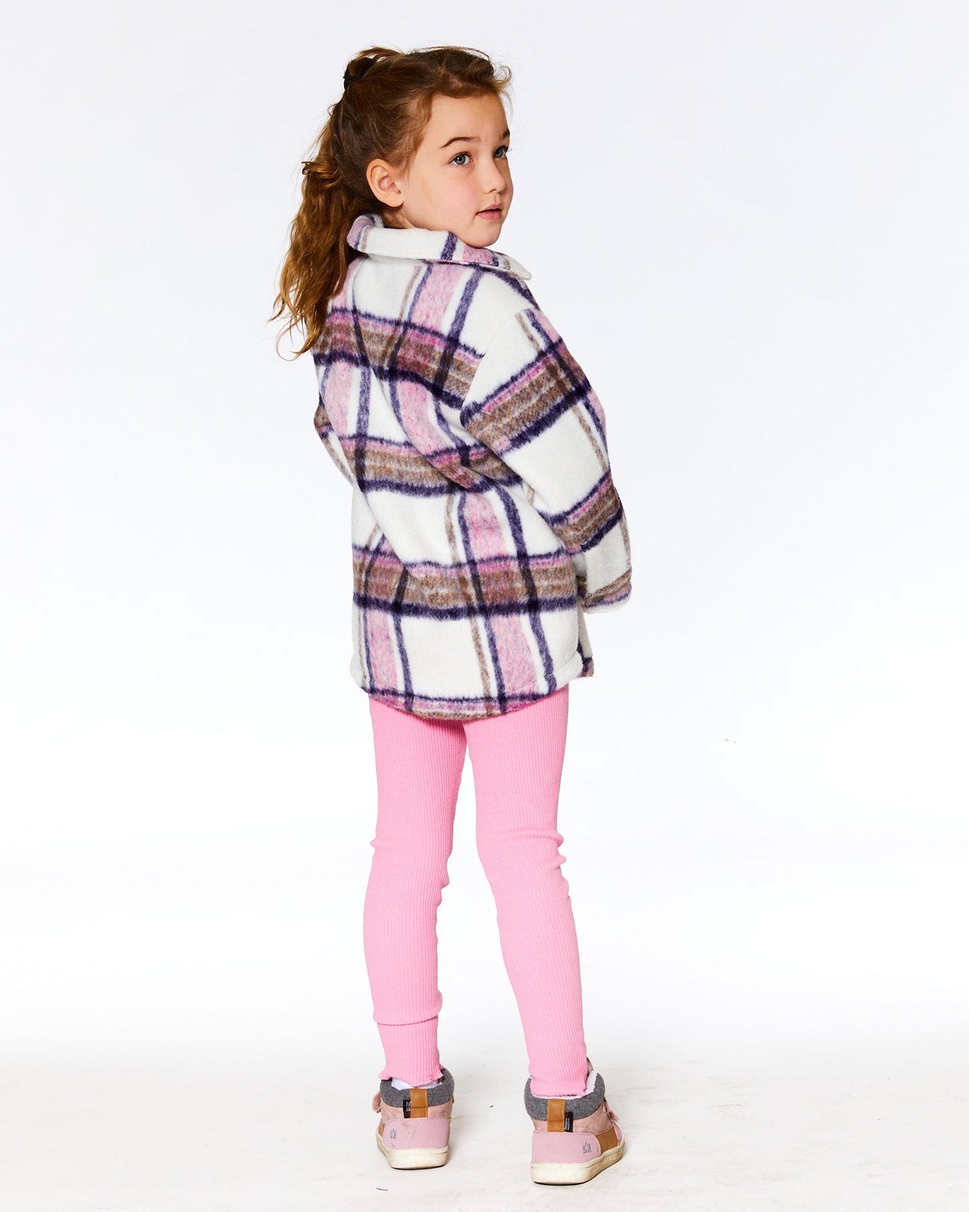 Plaid Overshirt Off White, Pink And Purple-2