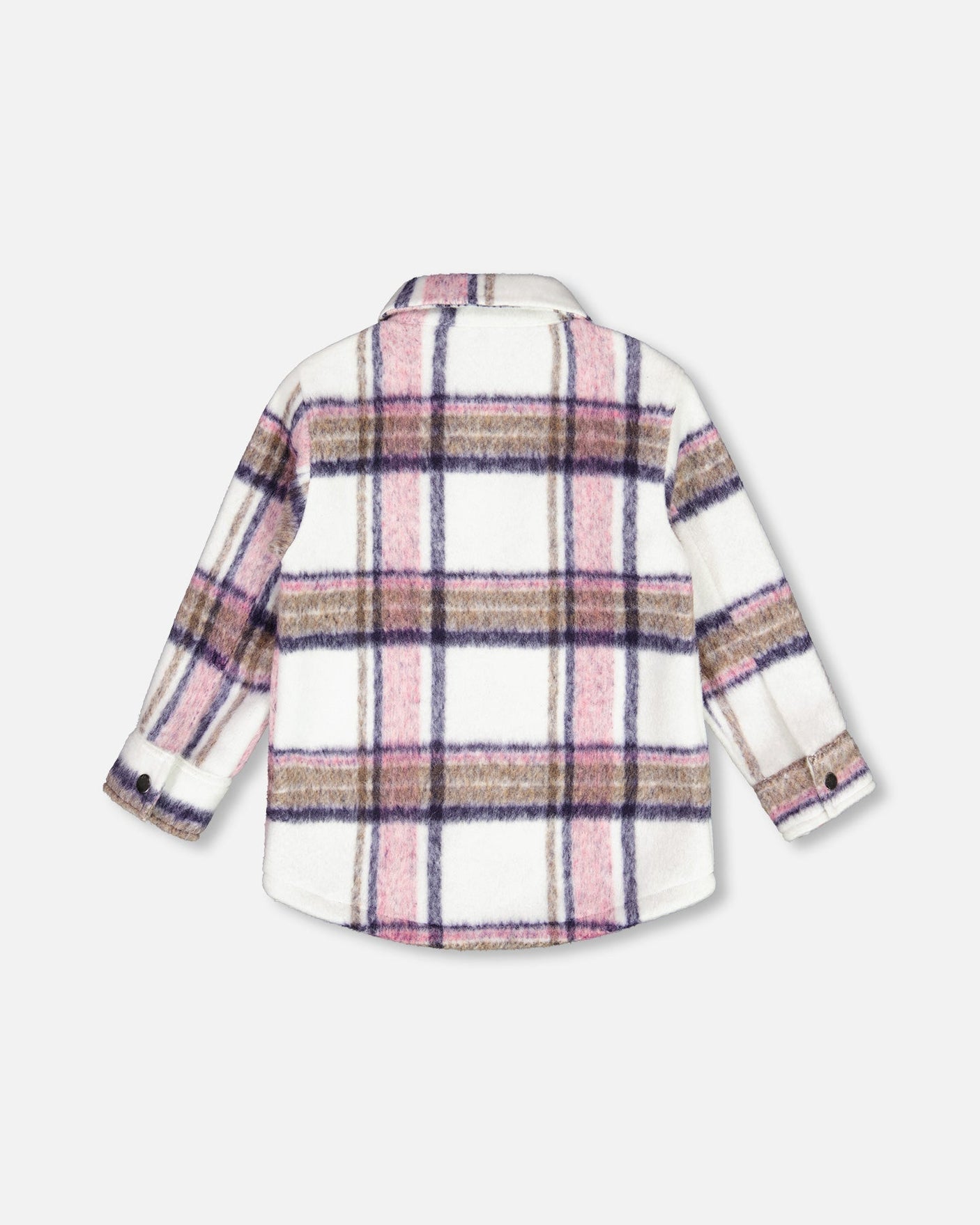 Plaid Overshirt Off White, Pink And Purple-3