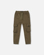 Stretch Twill Jogger Pants With Cargo Pockets Grape Leaf-0