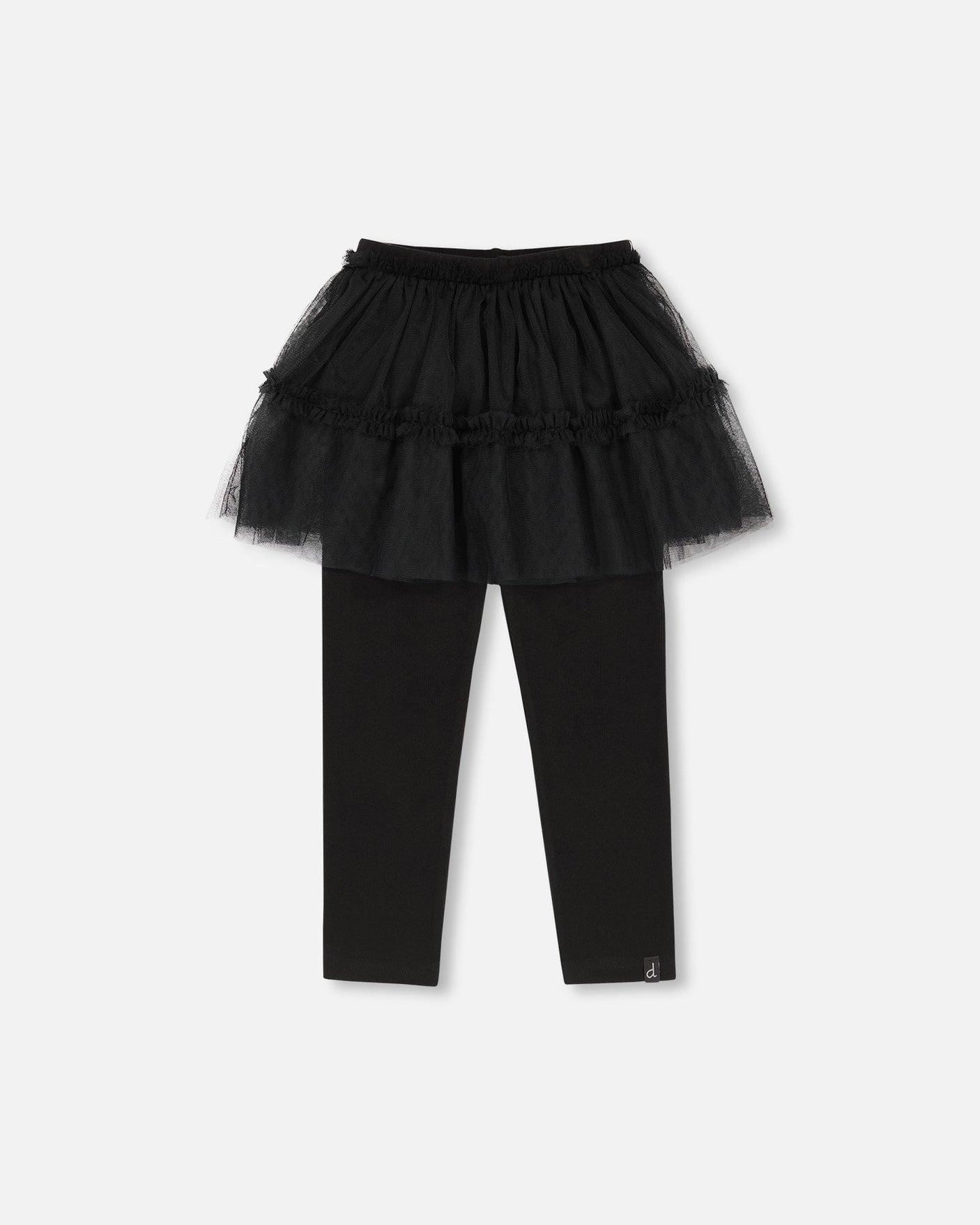 Super Soft Leggings With Tulle Skirt Black-0
