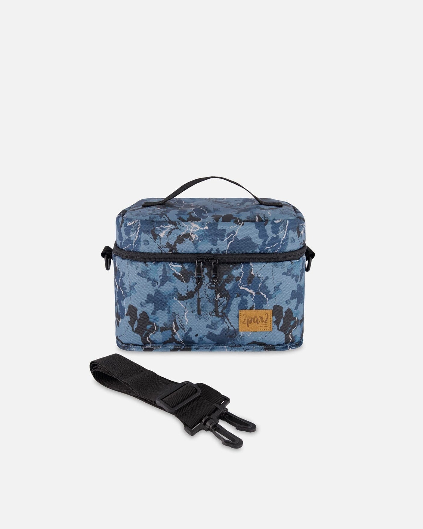 Lunch Box Blue And Black Cartography Print-0
