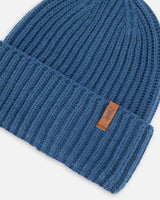 Knit Hat Teal Blue-4