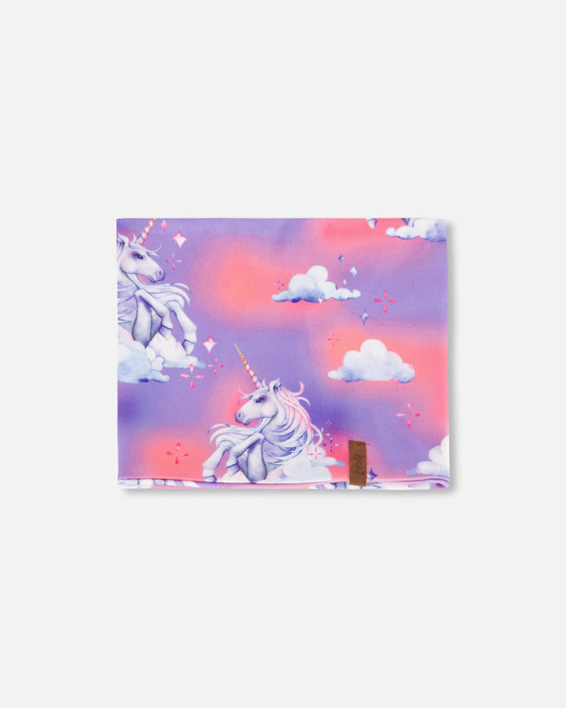 Jersey Neckwarmer Lilac Unicorn Cloud Print-0