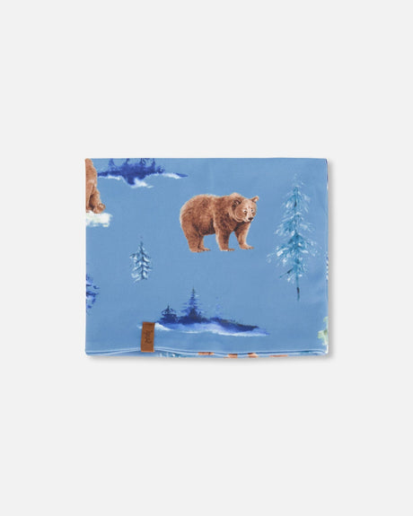 Jersey Neckwarmer Blue Polar Bear Print-0