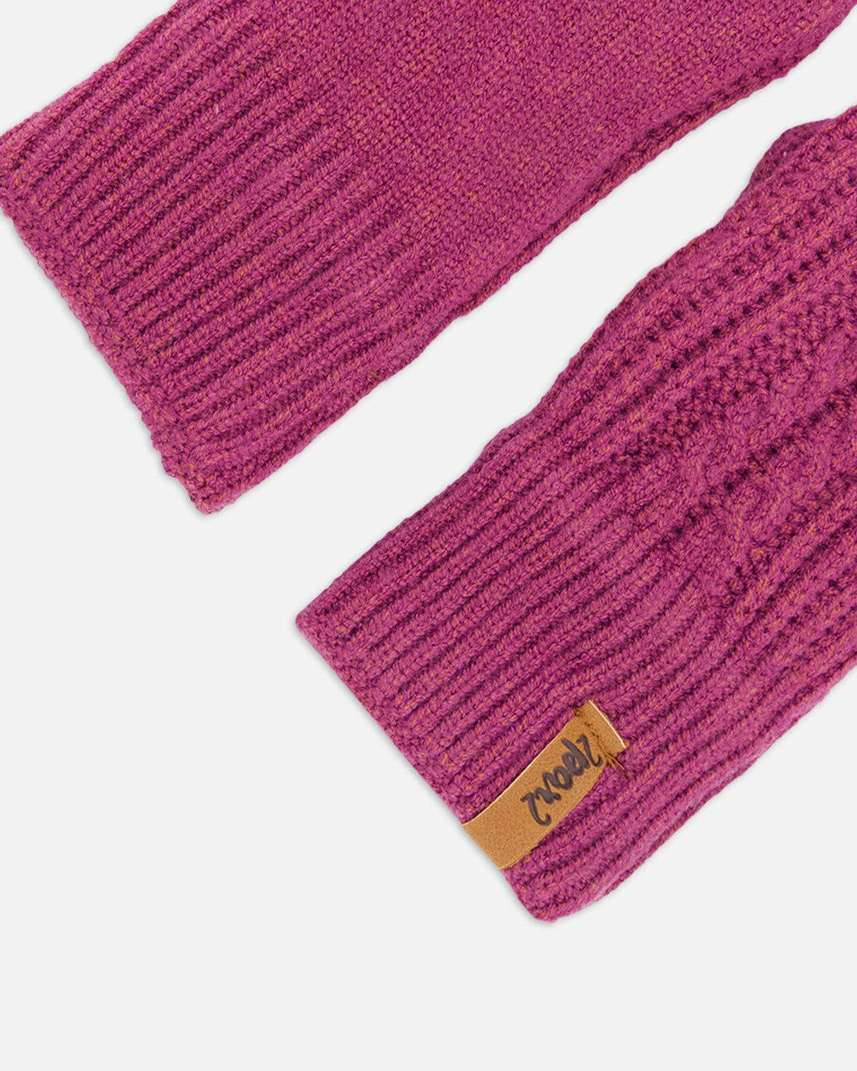 Knitted Mittens Burgundy-2