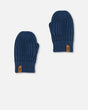 Knitted Mittens Navy-0
