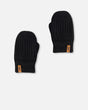 Knitted Mittens Black-0