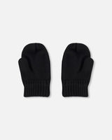 Knitted Mittens Black-1