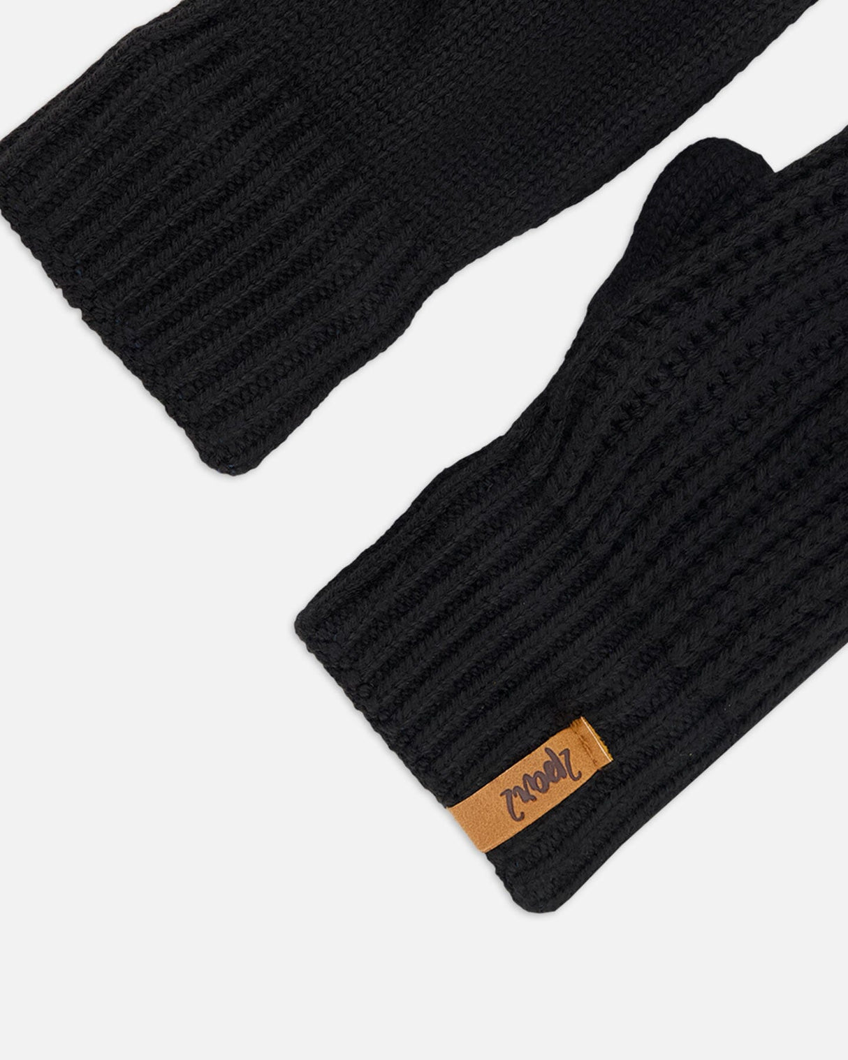 Knitted Mittens Black-2