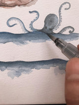 ORGANIC SWADDLE SET - LIFE'S A BEACH (Under The Sea + Blue Octopus Stripe)-3