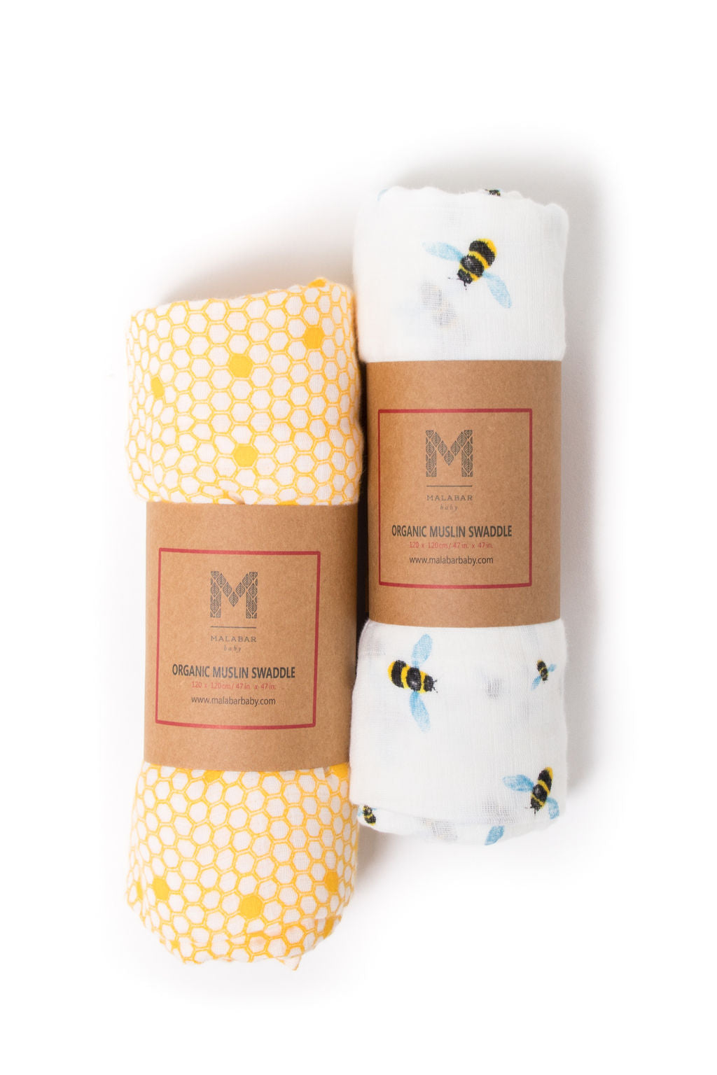ORGANIC SWADDLE SET - BUSY BEES (Bee + Hive)-6